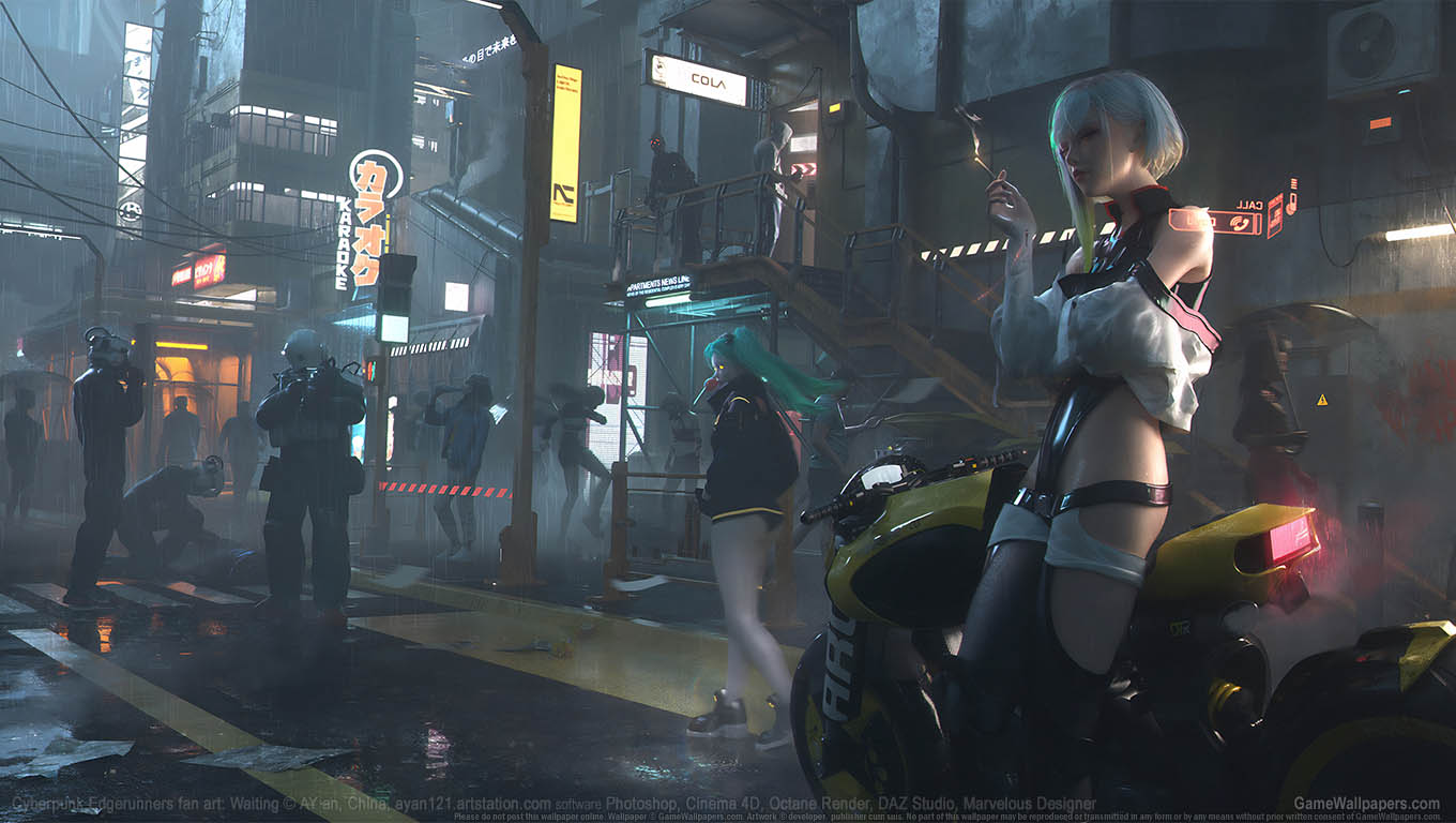 Cyberpunk: Edgerunners fan art fondo de escritorio 02 1360x768