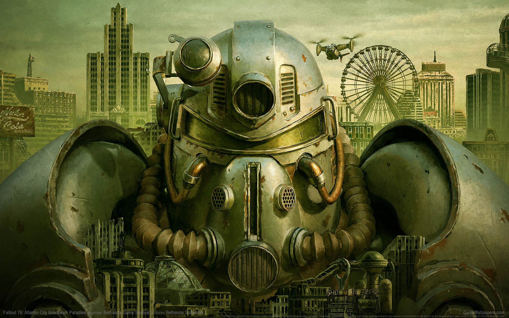 Fallout 76: Atlantic City Boardwalk Paradise achtergrond 01 1680x1050