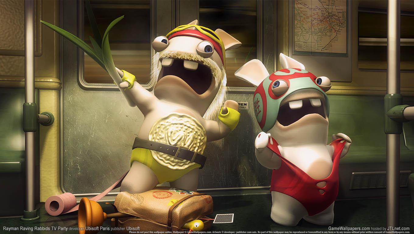 Rayman Raving Rabbids TV Party achtergrond 06 1360x768